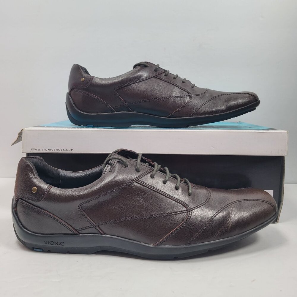Vionic Hunter Men's Brown Leather Casual  Shoes US Size 9